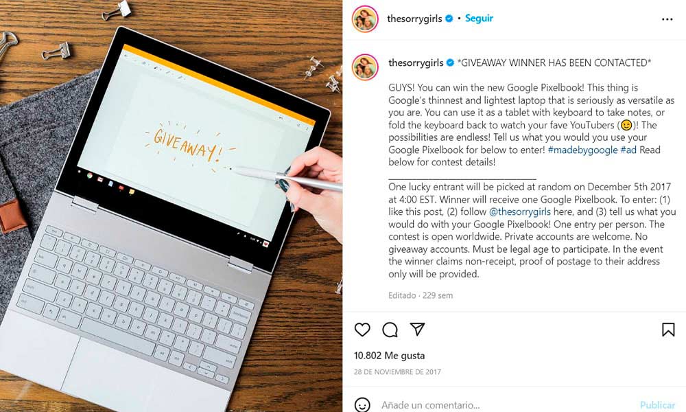 microinfluencers instagram google sorteo colaboracion