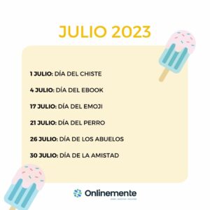 julio calendario community manager 2023