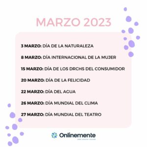 marzo calendario community manager 2023